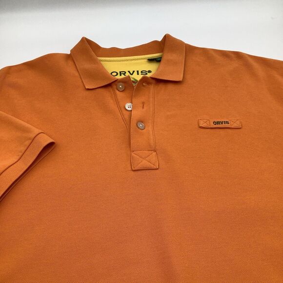 Orvis Mens Short Sleeve Polo Orange Size‎ XL - Picture 1 of 6